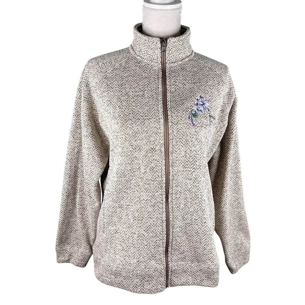 Vintage Wild Wings Collection Zip Jacket Sweatshirt Sweater Hummingbird L - Picture 2 of 11